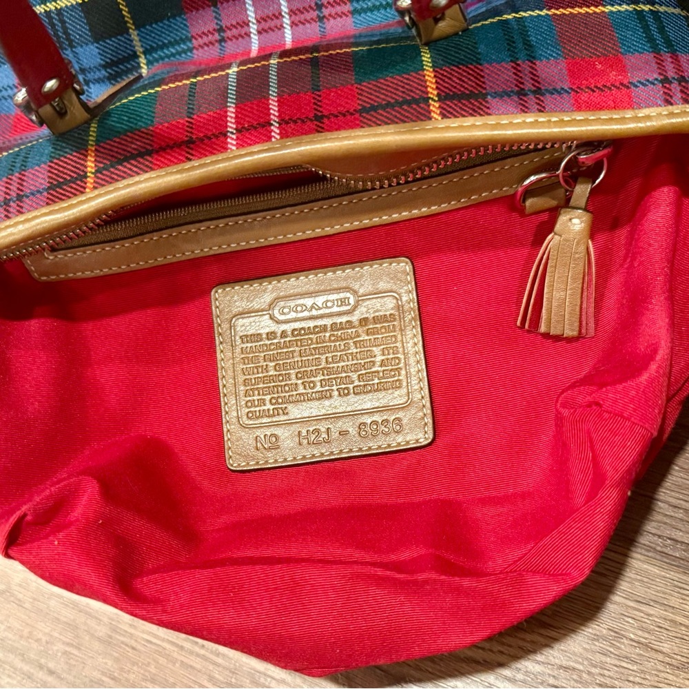 Vintage Coach Wool Tartan Plaid Mini Tote Bag  Y2K 2003 - Picture 15 of 15